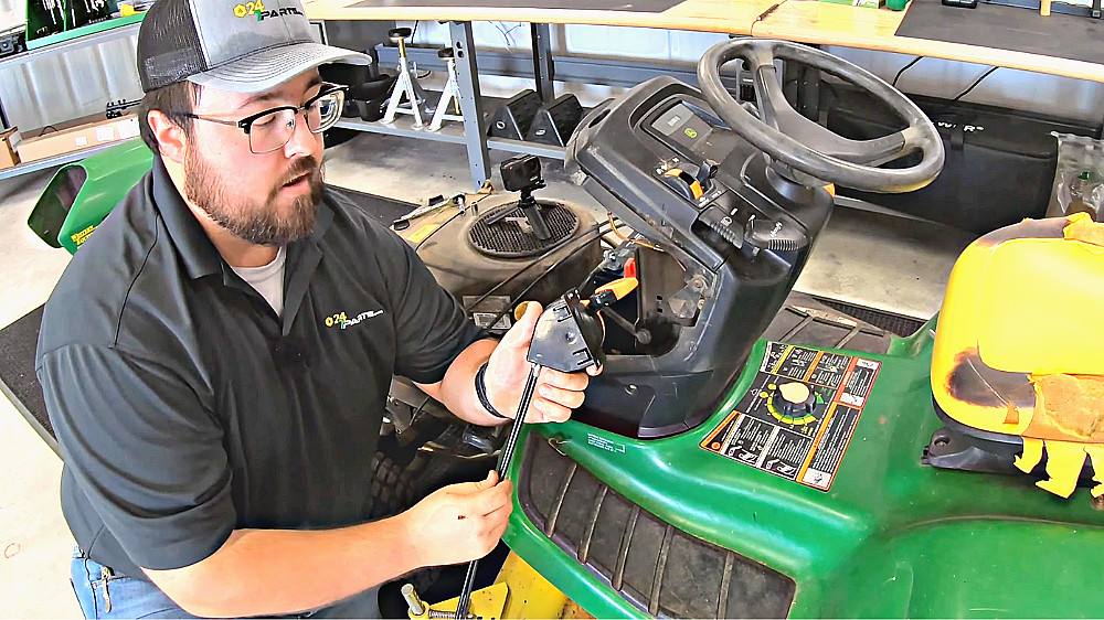 How to Install a Throttle Cable on a John Deere Riding Lawn Mower ' Thumbnail'