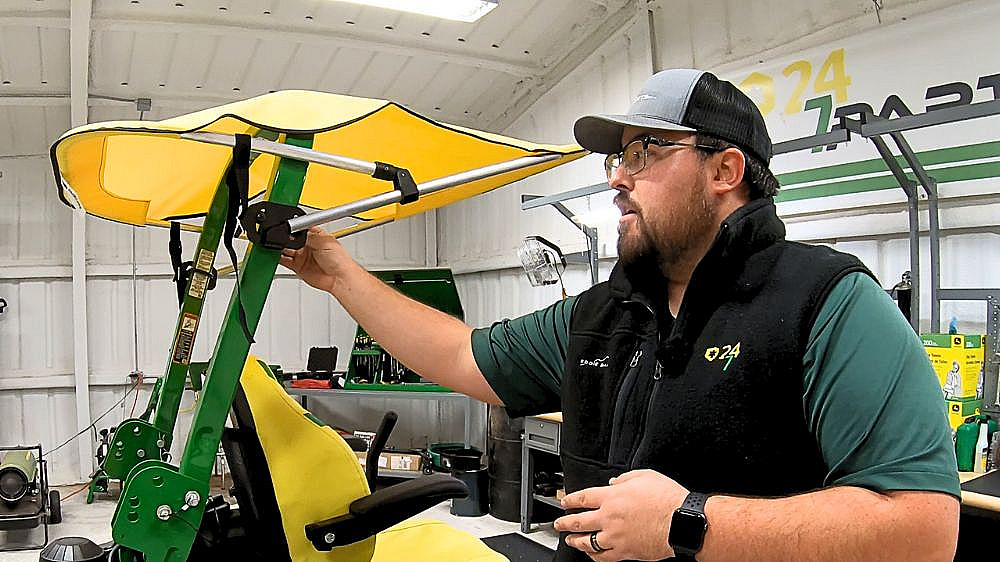 How to Install a Sunshade on a John Deere Zero-Turn Mower ' Thumbnail'